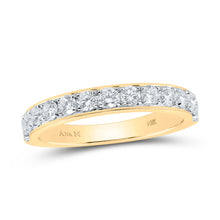  14k Yellow Gold Womens Round Diamond Wedding Single Row Band 1/2 Cttw