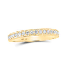 14k Yellow Gold Womens Round Diamond Single Row Band Ring 1/4 Cttw