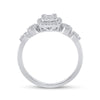 14k White Gold Womens Baguette Diamond Square Cluster Ring 1/2 Cttw