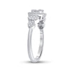 14k White Gold Womens Baguette Diamond Square Cluster Ring 1/2 Cttw