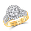 14k Yellow Gold Pear Diamond Bridal Wedding Ring Band Set 2 Cttw
