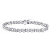 14k White Gold Womens Round Diamond Tennis Bracelet 5 Cttw