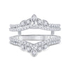 14k White Gold Womens Round Diamond Wedding Wrap Ring Guard Enhancer 5/8 Cttw