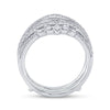 14k White Gold Womens Round Diamond Wedding Wrap Ring Guard Enhancer 5/8 Cttw