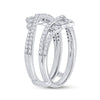 14k White Gold Womens Round Diamond Wedding Wrap Ring Guard Enhancer 5/8 Cttw