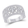 14k White Gold Womens Round Diamond Filigree Fashion Ring 5/8 Cttw