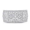 14k White Gold Womens Round Diamond Scroll Cluster Band Ring 5/8 Cttw