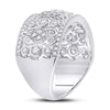 14k White Gold Womens Round Diamond Scroll Cluster Band Ring 5/8 Cttw