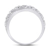 14k White Gold Womens Round Diamond Scroll Cluster Band Ring 5/8 Cttw