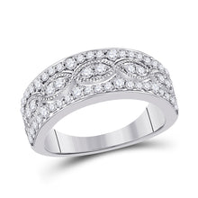  14k White Gold Womens Round Diamond Band Ring 5/8 Cttw