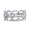 14k White Gold Womens Round Diamond Woven Fashion Ring 5/8 Cttw