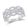 14k White Gold Womens Round Diamond Woven Fashion Ring 5/8 Cttw