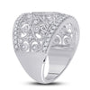 14k White Gold Womens Round Diamond Filigree Fashion Ring 3/4 Cttw