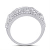 14k White Gold Womens Round Diamond Filigree Fashion Ring 3/4 Cttw