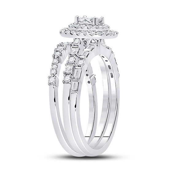14k White Gold Princess Diamond Solitaire Bridal Wedding Engagement Ring 1 Cttw