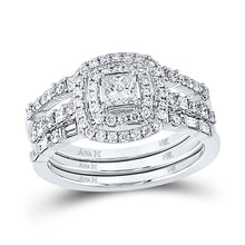  14k White Gold Princess Diamond Solitaire Bridal Wedding Engagement Ring 1 Cttw