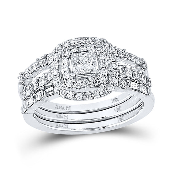 14k White Gold Princess Diamond Solitaire Bridal Wedding Engagement Ring 1 Cttw