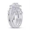14k White Gold Round Diamond Bridal Wedding Ring Band Set 1 Cttw