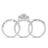 14k White Gold Round Diamond Bridal Wedding Ring Band Set 1 Cttw