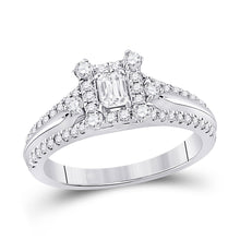  14k White Gold Emerald Diamond Solitaire Bridal Wedding Engagement Ring 3/4 Cttw