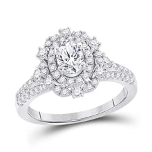  14k White Gold Oval Diamond Solitaire Bridal Wedding Engagement Ring 1-1/4 Cttw