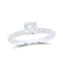  14k White Gold Round Diamond Solitaire Bridal Wedding Engagement Ring 1 Cttw
