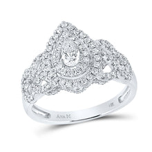  14k White Gold Pear Diamond Solitaire Bridal Wedding Engagement Ring 1 Cttw