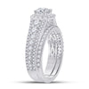14k White Gold Round Diamond Bridal Wedding Ring Band Set 2-1/3 Cttw