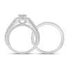 14k White Gold Round Diamond Bridal Wedding Ring Band Set 2-1/3 Cttw