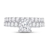 14k White Gold Round Diamond Bridal Wedding Ring Band Set 2 Cttw