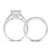 14k White Gold Round Diamond Bridal Wedding Ring Band Set 1-1/2 Cttw