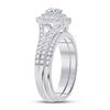 10k White Gold Round Diamond Bridal Wedding Ring Band Set 1 Cttw