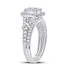 10k White Gold Round Diamond Bridal Wedding Ring Band Set 1 Cttw