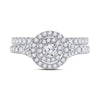 10k White Gold Round Diamond Bridal Wedding Ring Band Set 1 Cttw