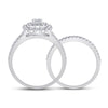 10k White Gold Round Diamond Bridal Wedding Ring Band Set 1 Cttw