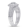 10k White Gold Round Diamond Bridal Wedding Ring Band Set 1 Cttw