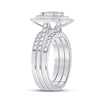 10k White Gold Round Diamond Bridal Wedding Ring Band Set 1 Cttw