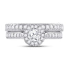 14k White Gold Round Diamond Bridal Wedding Ring Band Set 1 Cttw