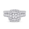 14k White Gold Round Diamond Bridal Wedding Ring Band Set 1 Cttw