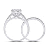 10k White Gold Round Diamond Bridal Wedding Ring Band Set 1 Cttw