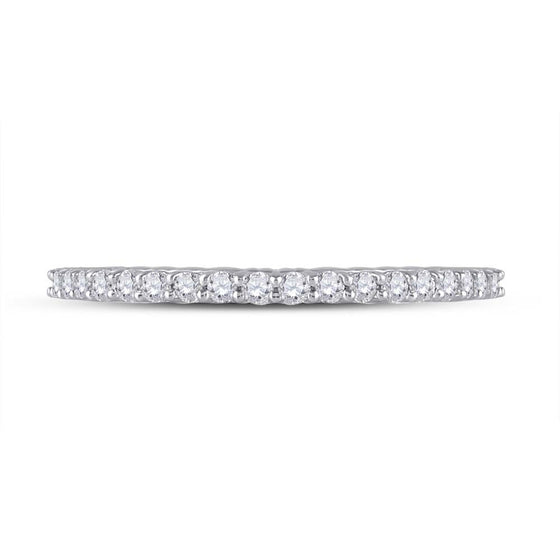 14k White Gold Womens Round Diamond Eternity Wedding Band 1/2 Cttw
