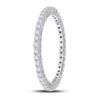 14k White Gold Womens Round Diamond Eternity Wedding Band 1/2 Cttw