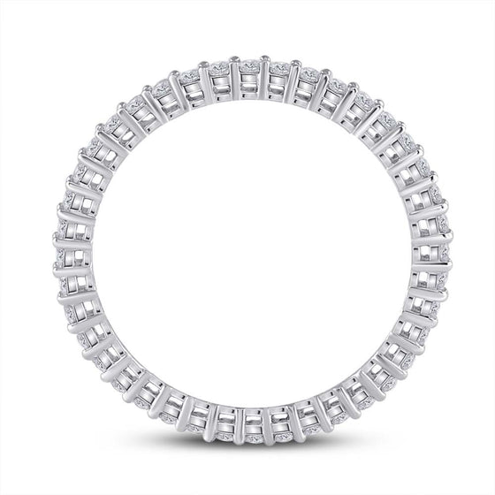 14k White Gold Womens Round Diamond Eternity Wedding Band 1/2 Cttw