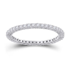 14k White Gold Womens Round Diamond Eternity Wedding Band 1/2 Cttw