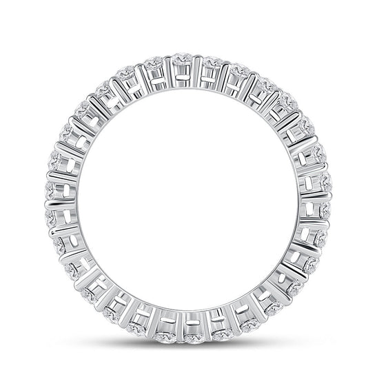 14k White Gold Womens Round Diamond Eternity Wedding Band 1 Cttw