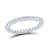 14k White Gold Womens Round Diamond Eternity Wedding Band 1 Cttw