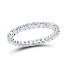  14k White Gold Womens Round Diamond Eternity Wedding Band 1 Cttw