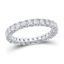  14k White Gold Womens Round Diamond Eternity Wedding Band 1-1/2 Cttw