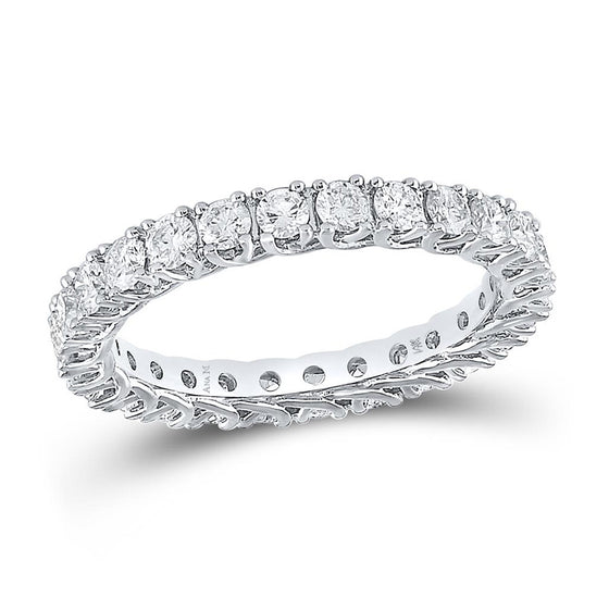14k White Gold Womens Round Diamond Eternity Wedding Band 1-1/2 Cttw