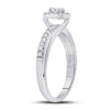 10k White Gold Round Diamond Bridal Wedding Ring Band Set 1/2 Cttw
